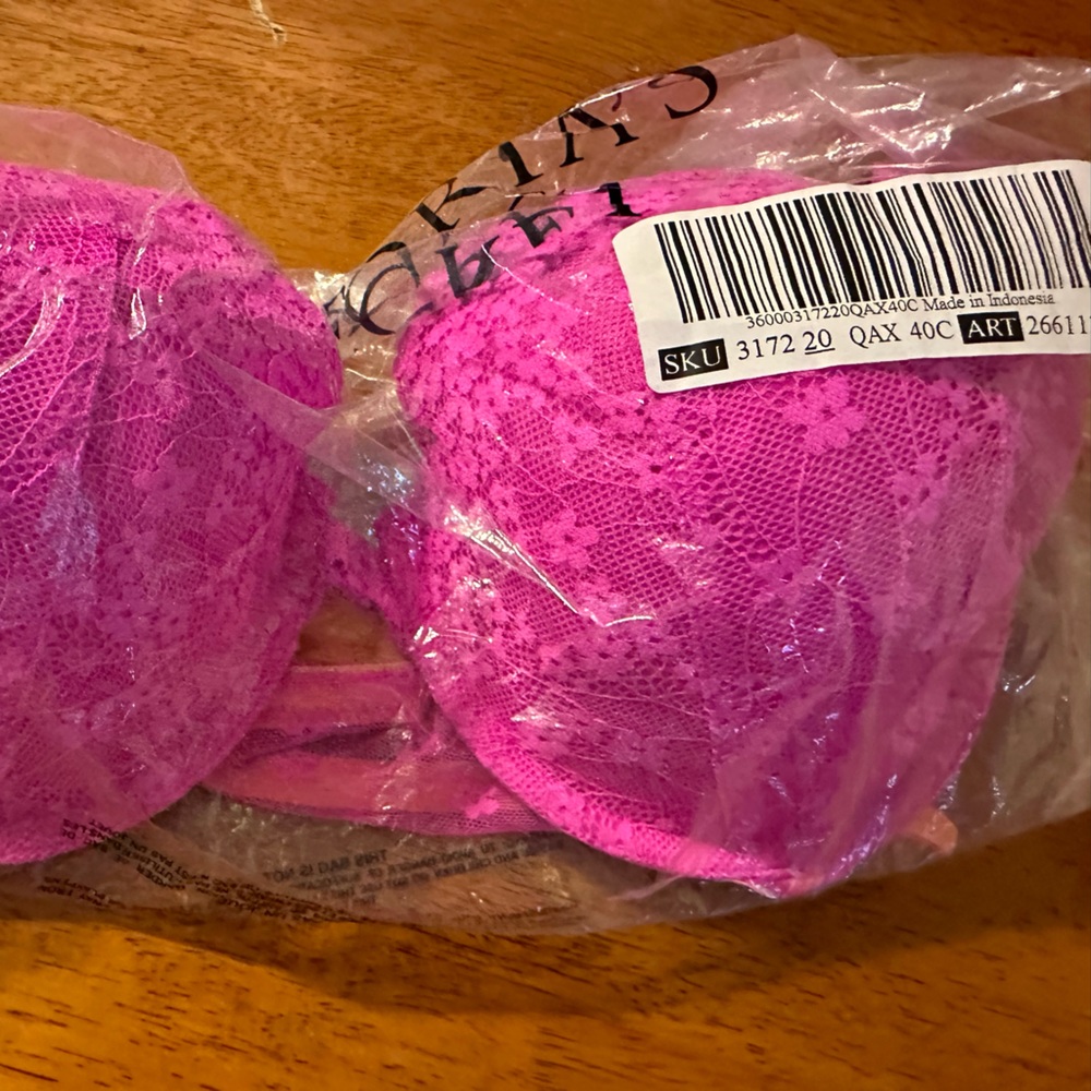 Women’s underwire bra’s lace overlay.
